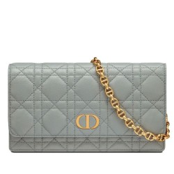 Christian Dior Caro Marsupio Con Borsa A Catena Grigio