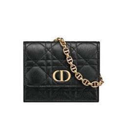 Christian Dior Mini Caro Pouch con catena nera