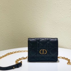 Christian Dior Mini Caro Pouch con catena nera