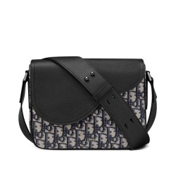 Christian Dior Mini Saddle Messenger Bag Blu Scuro