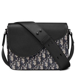 Christian Dior Mini Saddle Messenger Bag Blu Scuro