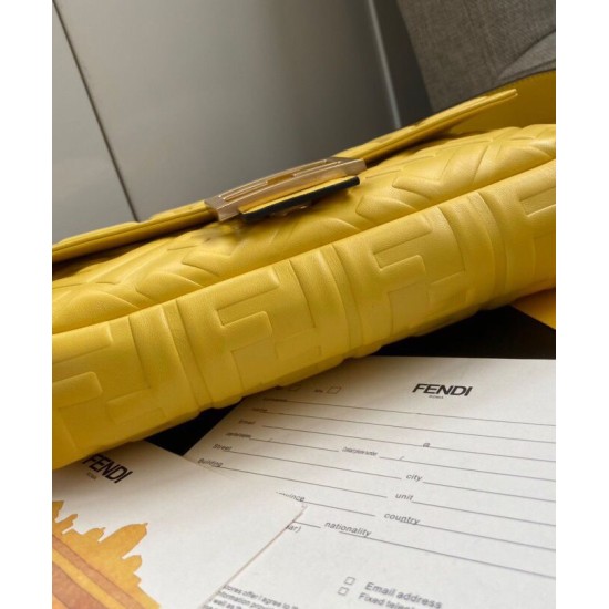 Replica Borsa in pelle baguette 8BR600 Giallo
