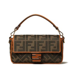 Borsa Baguette FF Canvas 8BR600 Caffè