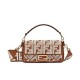 Replica Borsa Baguette In Pelle Con Ricamo FF 8BR600 Caffè Replica Borsa Baguette In Pelle Con Ricamo FF 8BR600 Caffè