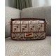 Replica Borsa Baguette In Pelle Con Ricamo FF 8BR600 Caffè Replica Borsa Baguette In Pelle Con Ricamo FF 8BR600 Caffè