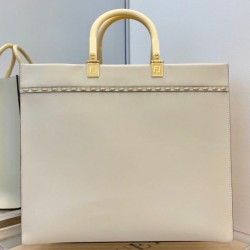 Sunshine Media Shopper In Pelle 8BH386 Crema