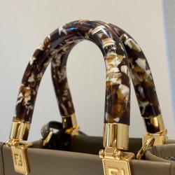 Borsa Mini Sunshine Shopper in Pelle ed Elaphe 8BS051 Kaki