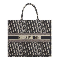 Borse Christian Dior Book Tote M1286 Blu scuro