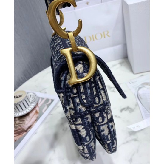 Replica Sella Christian Dior Borsa obliqua originale in tela ricamata Blu scuro Replica Sella Christian Dior Borsa obliqua originale in tela ricamata Blu scuro