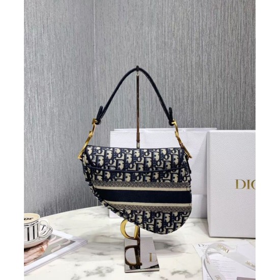 Replica Sella Christian Dior Borsa obliqua originale in tela ricamata Blu scuro Replica Sella Christian Dior Borsa obliqua originale in tela ricamata Blu scuro