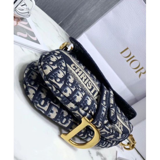 Replica Sella Christian Dior Borsa obliqua originale in tela ricamata Blu scuro Replica Sella Christian Dior Borsa obliqua originale in tela ricamata Blu scuro