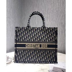 Borse Christian Dior Book Tote M1286 Blu scuro