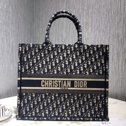 Borse Christian Dior Book Tote M1286 Blu scuro