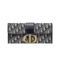 Pochette Christian Dior 30 Montaigne tela jacquard  Blu scuro