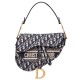 Replica Sella Christian Dior Borsa obliqua originale in tela ricamata Blu scuro Replica Sella Christian Dior Borsa obliqua originale in tela ricamata Blu scuro