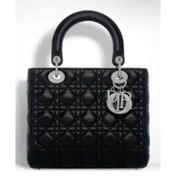 Dior Lady Dior Medium Classic Tote Borse Con agnello nero