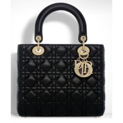 Dior Lady Dior Medium Classic Tote Borse Con agnello nero