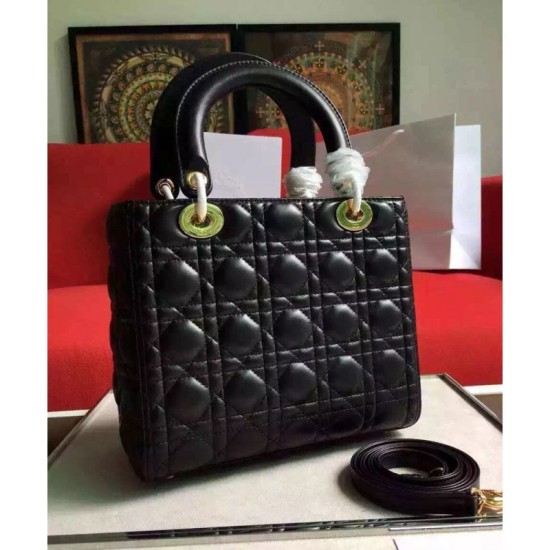 Replica Dior Lady Dior Medium Classic Tote Borse Con agnello nero Replica Dior Lady Dior Medium Classic Tote Borse Con agnello nero