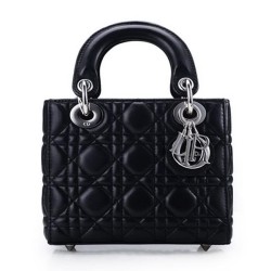 Borsa Lady Dior Nano Burgundy in pelle originale Nero Borsa Lady Dior Nano Burgundy in pelle originale Nero