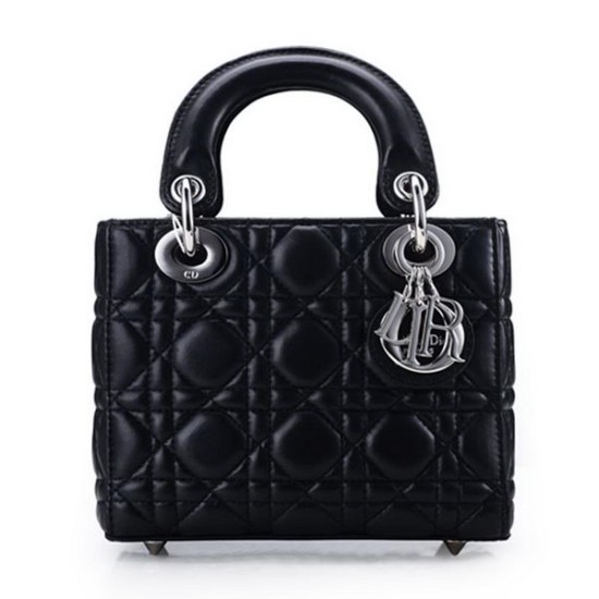 Replica Borsa Lady Dior Nano Burgundy in pelle originale Nero Replica Borsa Lady Dior Nano Burgundy in pelle originale Nero