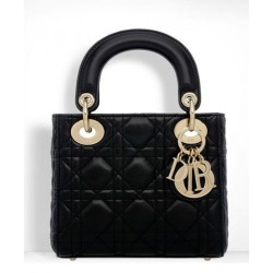 Dior Lady Dior Mini Classic Tote Borse Con agnello nero