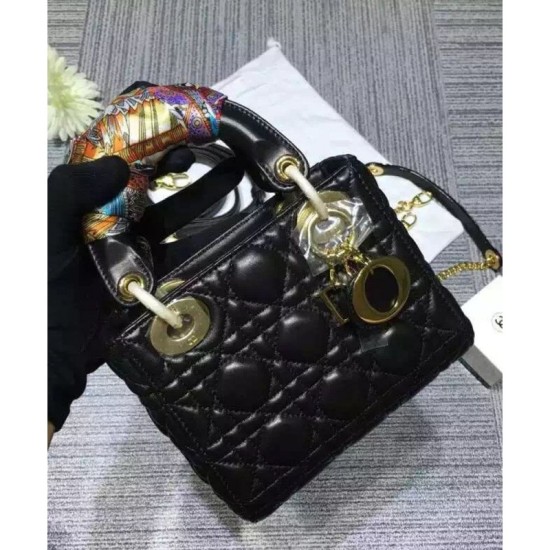 Replica Dior Lady Dior Mini Classic Tote Borse Con agnello nero Replica Dior Lady Dior Mini Classic Tote Borse Con agnello nero