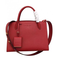 Borsa a tracolla Prada Monochrome saffiano rossa