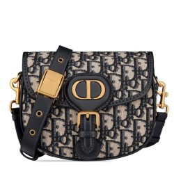 Borsa Christian Dior Small Dior Bobby Blu scuro