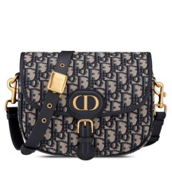 Borsa Christian Dior Medium Dior Bobby Blu scuro