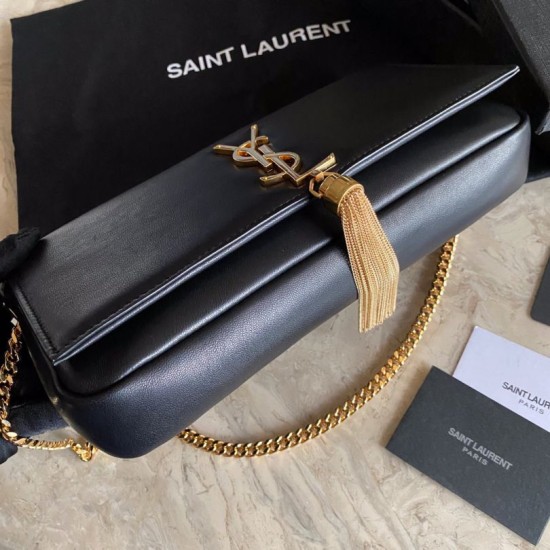 Replica YSL Saint Laurent Kate 99 con nappa di agnello nera