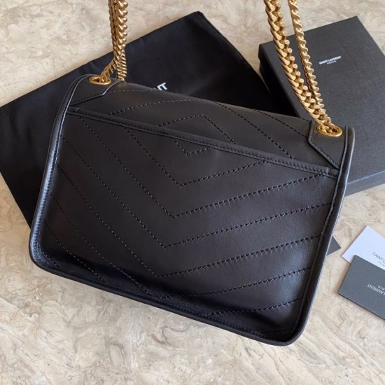 Replica Borsa liscia media nera YSL Saint Laurent Niki Replica Borsa liscia media nera YSL Saint Laurent Niki