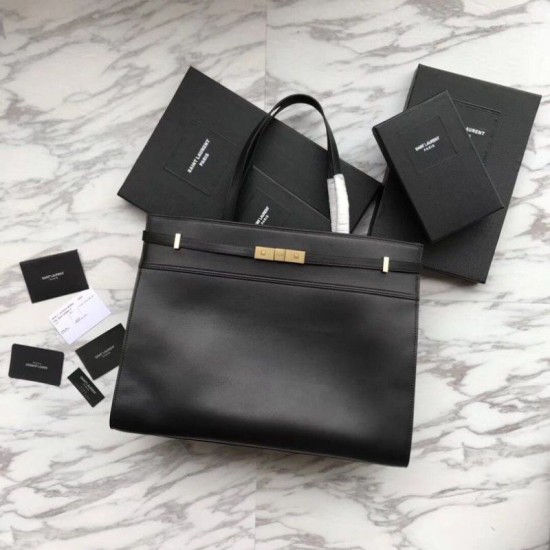 Replica Borsa a tracolla YSL Saint Laurent Medium Manhattan nera