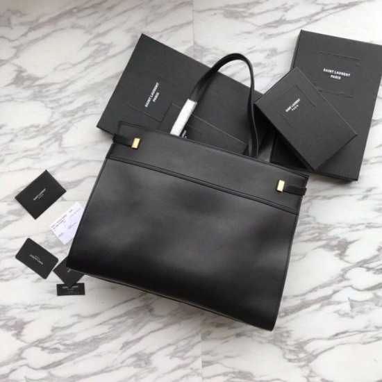 Replica Borsa a tracolla YSL Saint Laurent Medium Manhattan nera