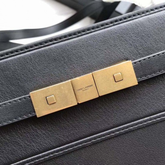 Replica Borsa a tracolla YSL Saint Laurent Medium Manhattan nera