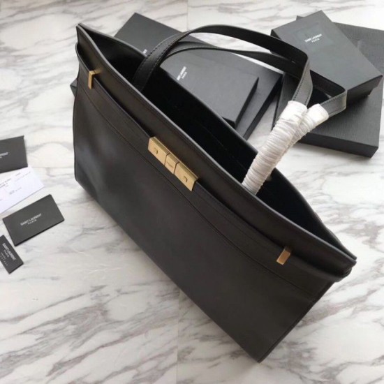 Replica Borsa a tracolla YSL Saint Laurent Medium Manhattan nera