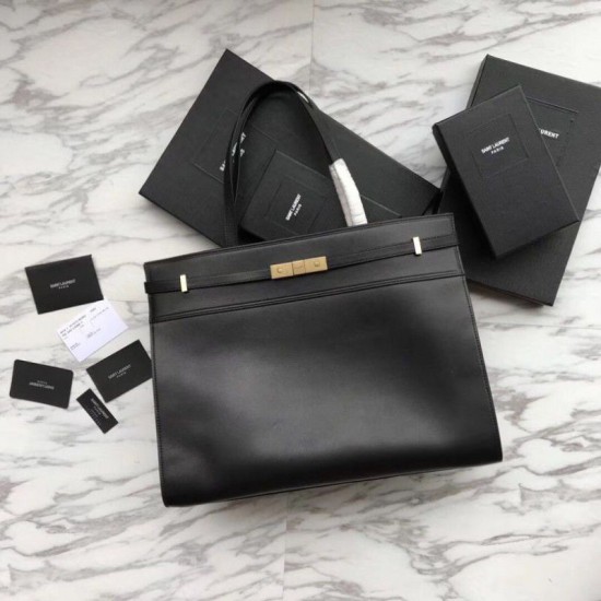 Replica Borsa a tracolla YSL Saint Laurent Medium Manhattan nera