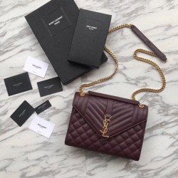 Busta YSL Saint Laurent Piccola borsa Grain Embossed Claret