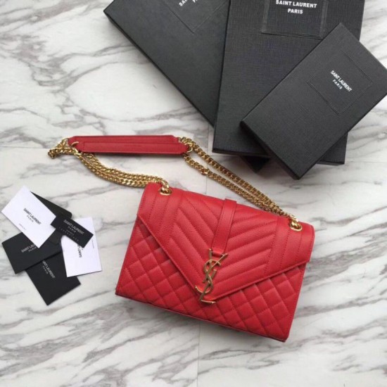 Replica Busta YSL Saint Laurent Piccola borsa Grain rosso goffrato Replica Busta YSL Saint Laurent Piccola borsa Grain rosso goffrato