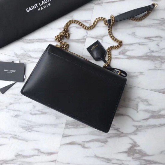Replica Borsa YSL Saint Laurent Sunset Medium liscia oro nero Replica Borsa YSL Saint Laurent Sunset Medium liscia oro nero