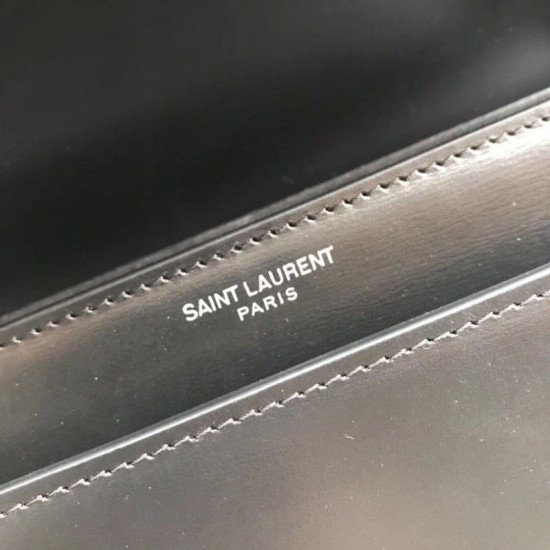 Replica Borsa YSL Saint Laurent Medium Sunset liscia nera argento Replica Borsa YSL Saint Laurent Medium Sunset liscia nera argento