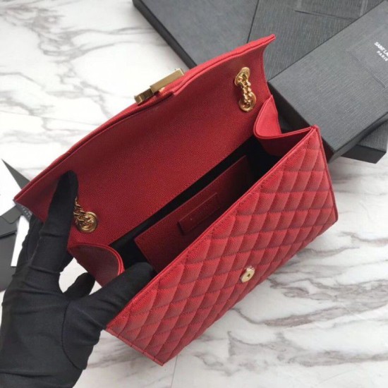 Replica Busta YSL Saint Laurent Piccola borsa Grain rosso goffrato Replica Busta YSL Saint Laurent Piccola borsa Grain rosso goffrato