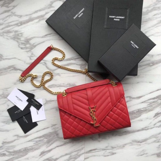 Replica Busta YSL Saint Laurent Piccola borsa Grain rosso goffrato Replica Busta YSL Saint Laurent Piccola borsa Grain rosso goffrato