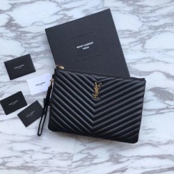 YSL Saint Laurent Custodia per tablet Monogram Matelasse nera
