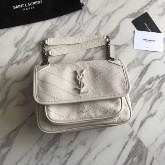 Replica Borsa YSL Saint Laurent Niki catena media bianca Replica Borsa YSL Saint Laurent Niki catena media bianca