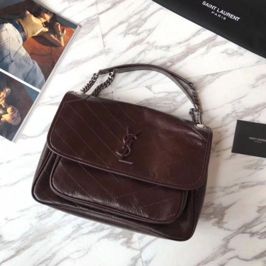 Replica YSL Saint Laurent Borsa a catena media Niki bordeaux Replica YSL Saint Laurent Borsa a catena media Niki bordeaux