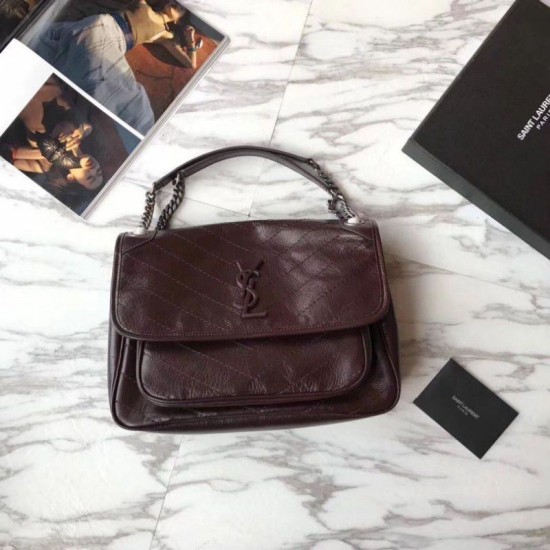 Replica YSL Saint Laurent Borsa a catena media Niki bordeaux Replica YSL Saint Laurent Borsa a catena media Niki bordeaux