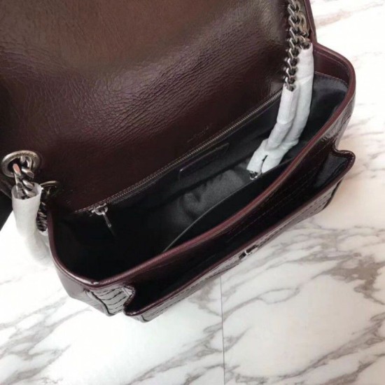 Replica YSL Saint Laurent Borsa a catena media Niki bordeaux Replica YSL Saint Laurent Borsa a catena media Niki bordeaux