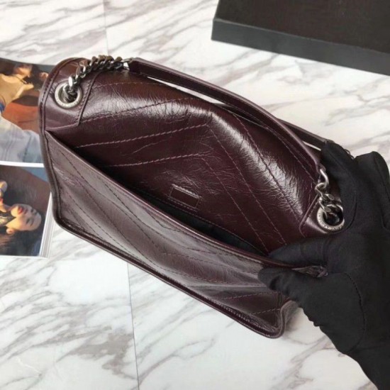Replica YSL Saint Laurent Borsa a catena media Niki bordeaux Replica YSL Saint Laurent Borsa a catena media Niki bordeaux
