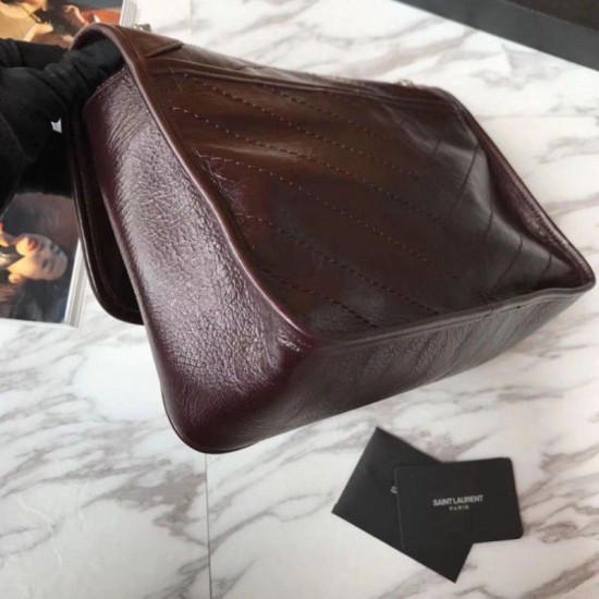 Replica YSL Saint Laurent Borsa a catena media Niki bordeaux Replica YSL Saint Laurent Borsa a catena media Niki bordeaux