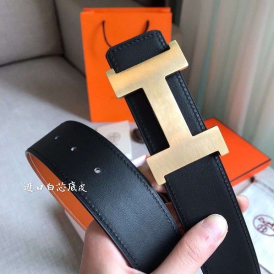 Replica Cinturino Hermes Constance 2 Fibbia per cintura Oro / Noir Swift 42MM